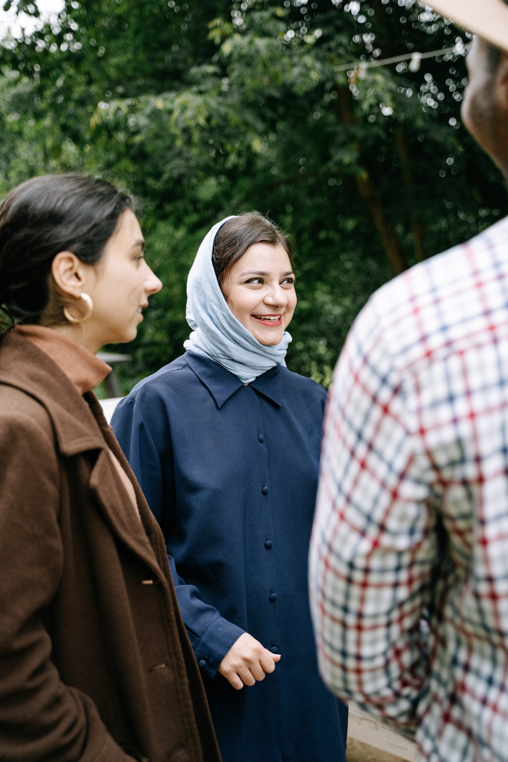 Group of diverse people going for a walk