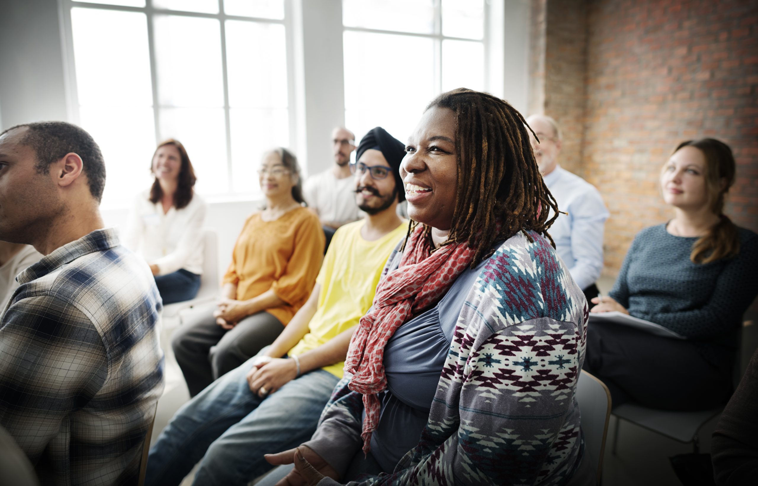 Diverse group of people attending a conference