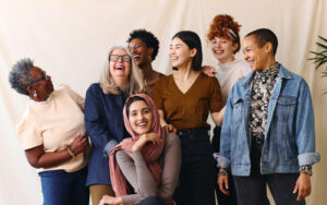 A group of women smiling